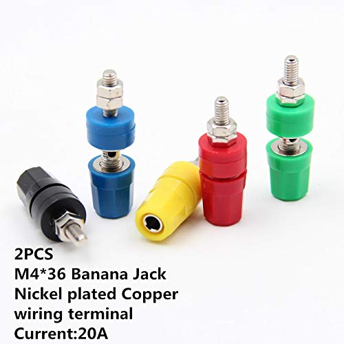 Gimax 2PCS BJ001 4MM Banana Jack M436 Nickel plate Copper wiring terminal Current 20A Terminal