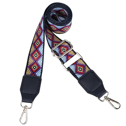 Image of Purse Straps Replacement Crossbody, Adjustable Long 29-57 Inch Detachable Thick Purse Strap with Colorful Checkered, 1.5 Inch Wide Decorative Shoulder Bag Strap for Women Handbags, Bag & Tote