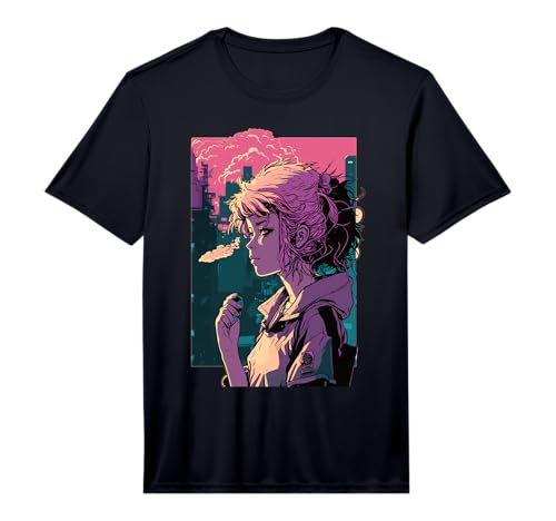 Japanese Vaporwave Sad Anime Girl Indie Aesthetic Otaku Performance T-Shirt
