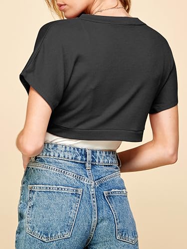 Image of Lock and Love Women's Versatile Open Front Lightweight Short Sleeve Bolero Shrug
