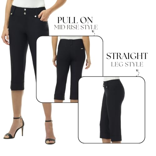 Rekucci Modern Classic Pull-On Capri Pants for Women – Stretch Waist, Cuffed Hem, Wrinkle-Resistant4