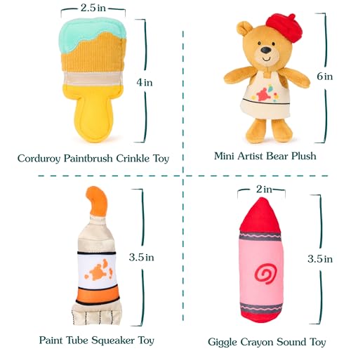 Image of GUND Baby My Little Artist 5-Piece Sensory Plush Toy Playset for Babies | Inspires Imaginative Play and Early Sensory Discovery, Interactive Play Boosts Motor Skills and Auditory /Tactile Development