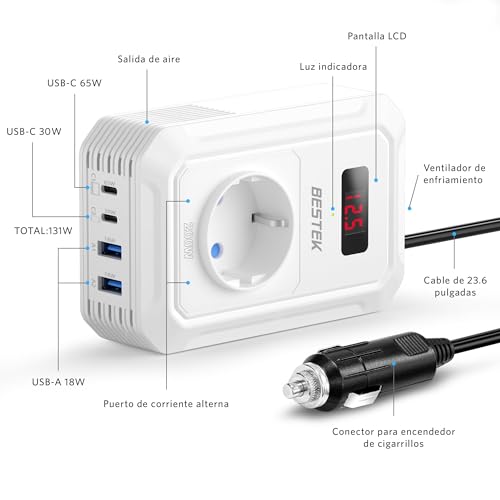Transformateur 12v 220v 200W anti-surchauffe avec multi protections et 4 USB - 4
