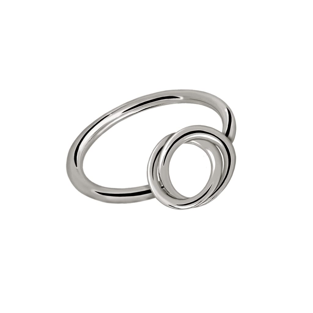 Anillos de Aros Entrelazados Grandes Para Mujer de Plata de 1ª Ley 925