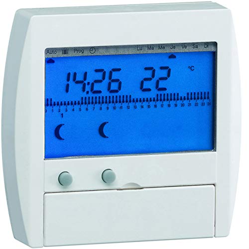 programmateur digital semi-encastré - 2 zones -7 jours - hager 30111