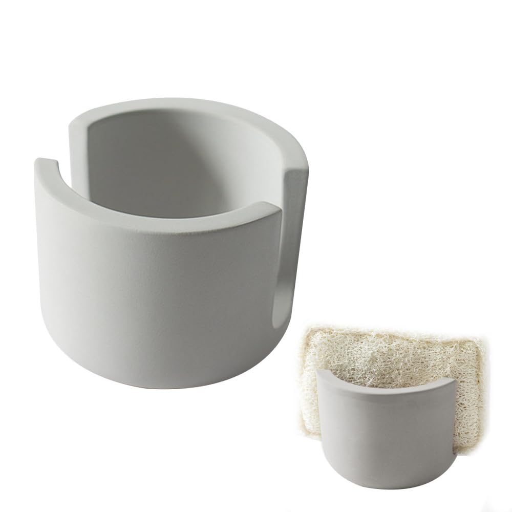 Dongker Gray S Diatomite Sponge Holder,Quick Dry Dish Soap Sponge Organizer,Water Absorbing Sink Stone Drying Caddy For Kitchen Bathroom Sink