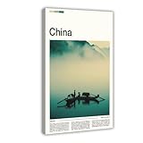 FCOJE Póster artístico de Introducción a las ciudades internacionales asiáticas, turismo de China (4) póster decorativo para pared, bar, restaurante, garaje, cafetería, marco de regalo, 30,5 x 45,7 cm