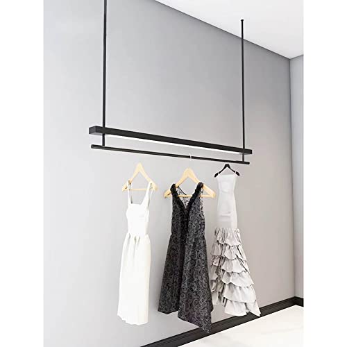 Présentoir à vêtements pour magasin de détail suspendu réglable noir