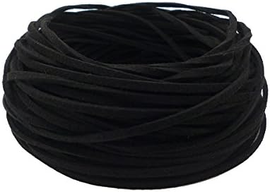 Amerisky 21M Faux Suede String Craft Leather Cord Wire DIY Jewelry Bracelet Necklace Making Beading Thread (Black)