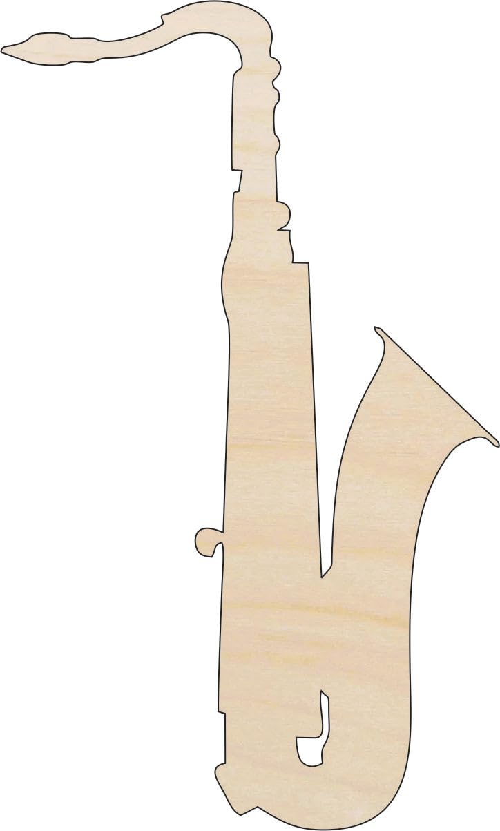 Music Saxophone - Laser Cut Out Unfinished Wood Craft Shape MSC38 24" / 1/4" thick