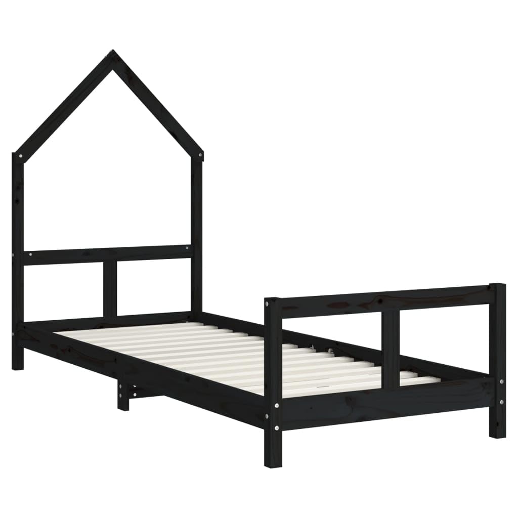 Lettino per bambini in legno di pino massiccio, 80 x 200 cm, con robusta rete a doghe, lettino per bambini per bambini piccoli, lettino sicuro e lettino per bambini per giochi creativi
