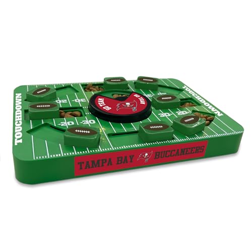 Image of Pets First NFL Tampa Bay Buccaneers Large Puzzle Toy for Dogs, Slow Feeder Board for Pets, New Bigger Size, Interactive Doggie Treat Toy