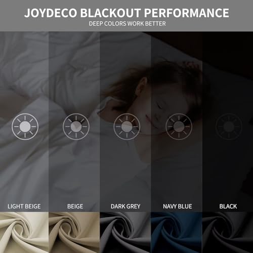 Image of Joydeco Blackout Curtains 63 inch Length 2 Panels Set, Thermal Insulated Long Curtains & Drapes 2 Burg, Room Darkening Grommet Drapes for Bedroom Living Room Windows (W42 x L63 Inch, Peacock Blue)