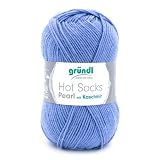 Contenido del envío y otras características: Gründl Hot Socks Pearl uni, 10 x 50 g/75% lana merino, 20% poliamida, 5% cachemira/prueba de malla: 30 m x 40 R = 10 x 10 cm. Consumo de material: jersey (talla 38) = aprox. 500 g, un par de calcetines = aprox. 100g