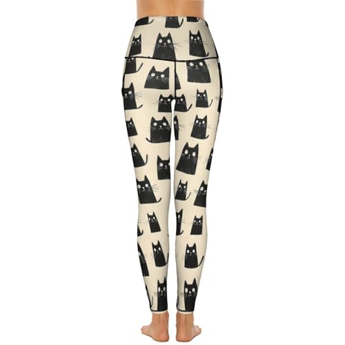 Legging d'entraînement avec poches : confort stretch chat noir