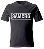 Offiziell Sons of Anarchy Samcro Schwarzes Distressed T-Shirt