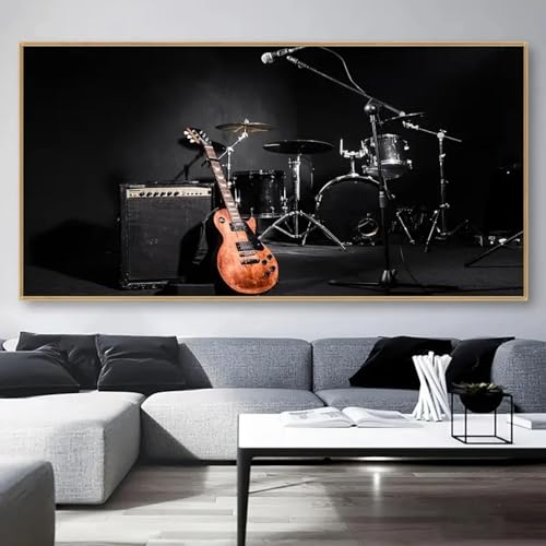 Affiche sur toile instruments de musique 30x60cm pour décoration murale de salon