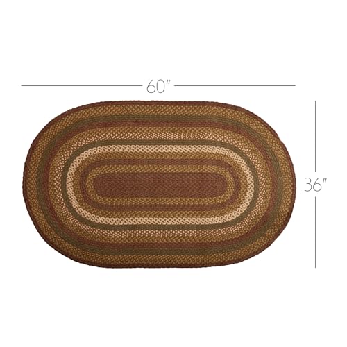 VHC-Brands-Tea-Cabin-Rustic-Oval-Area-Rug-Green-Jute-Striped-Detached-Non-Skid-Rug-pad-36×60 VHC Brands Tea Cabin Rustic Oval Area Rug Green Jute Striped Detached Non Skid Rug pad 36×60