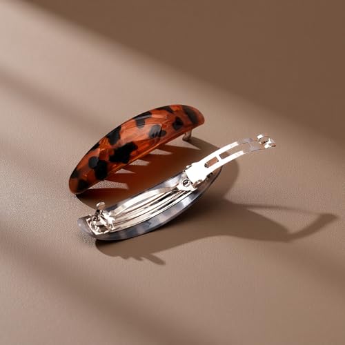 Pack de 2 Pinzas para el Cabello Color Café Claro y Café Oscuro con Diseño Animalado, Clips de Primavera para Mujeres, Accesorios de Moda para Peinados, Moños y Estilos Semi-recogidos miniatura 7