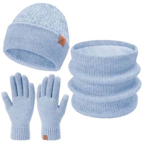 Ensemble bonnet echarpe gants tactiles femme pour sorties hiver