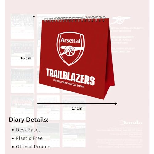 2025 Calendar Arsenal FC Month to View Football Desk Easel Official Product - Image 3