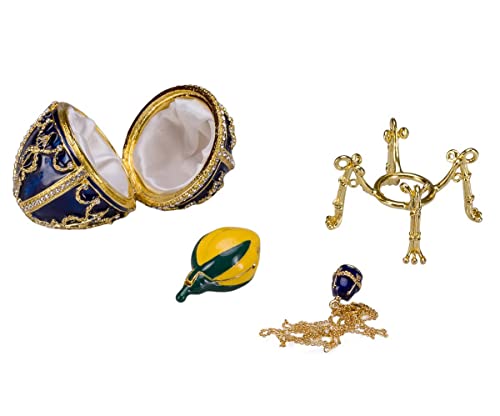 Uovo in stile Fabergé/portagioie Bocciolo di rosa