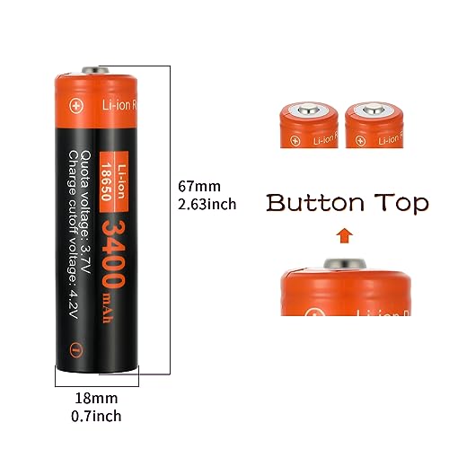 Ecosolutions 618202059872 Universal Smart 2 Slots 18650 Battery Charger Set,4 Pack 3400 Mah Rechargeable Button Top Batteries Battery thumb #2