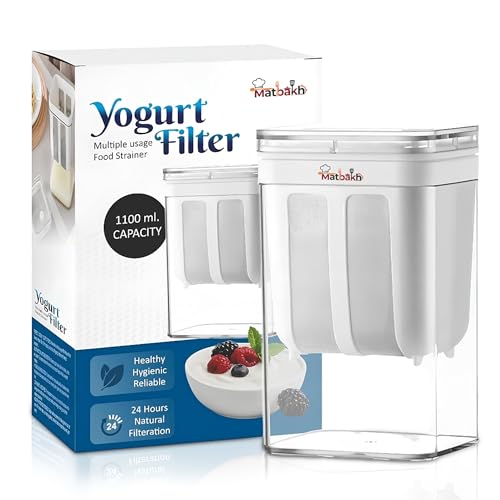 Image of Curd Strainer for Thick Curd & Greek Yogurt | 1100ml BPA-Free Hung Curd Maker | Heavy Duty Yogurt Filter for Labneh & Dahi