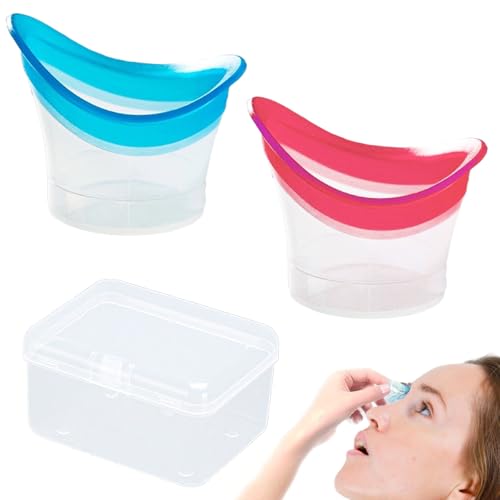 Benaewa 2 Pcs Eye Wash Cup Reusable Silicone Eye Bath and Eye Wash Kit for Soothing Tired Eye Refreshing Cleaning