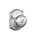 SCHLAGE F51A PLY 625 CAM Plymouth Knob with Camelot Trim Keyed Entry Lock, Bright Chrome