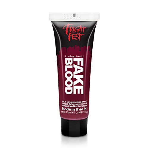 Fake Blood Gel 12ml by Fright Fest SFX makeup looks great with face blood liquid latex white face paint black face paint scar wax and spirit gum