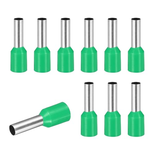 MECCANIXITY 100 Pcs Wire Ferrule Connectors VE6012 10AWG Crimp Copper Green