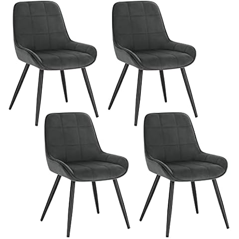 WOLTU Esszimmerstühle 4er Set, Polsterstuhl Samt Cover