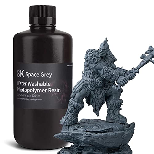 ELEGOO 8K Washable 3D Printer Resin Space Grey 1000g for 8K/12K/14K/16K