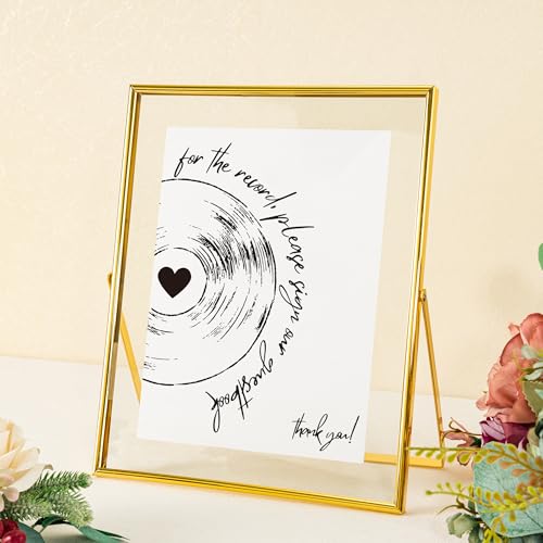 Image of Calculs Wedding Registry Alternative Audio Guest Book Table Signage Floating Picture Frames Decoration Sign 10x8inches
