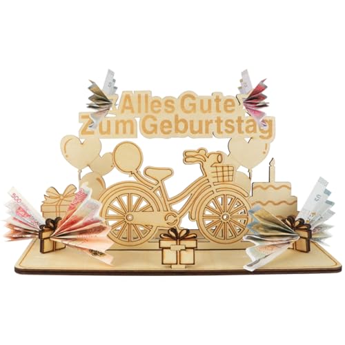 Tydezjl Originelle Geldgeschenk Fahrrad - Geburtstag Deko Lustig, Geburtstagskarte, Geschenk für Radfahrer aus Holz für Männer und Frauen