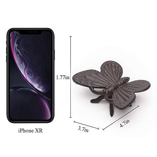 Estatua mariposa de hierro fundido decoración de escritorio miniatura 2
