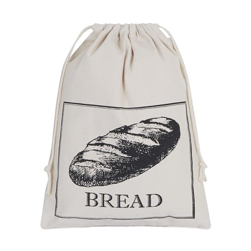 apollo THE HOUSEWARES BRAND Cotton Veg Bag BREAD, Cotton Material, Eco Product, Food Storage Bag, Keeps Food Fresh Longer, Size: 30x38cm, Beige