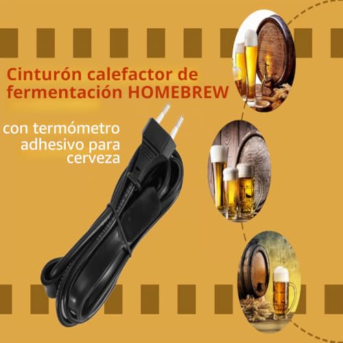 Miniatura 3 de Jeffergarden Homebrew Fermentación Cinturón De Calefacción Pad Con Cerveza Vino Kombucha Caliente Líquido Adhesivo Termómetro Stick Ue Plug 220v-250v