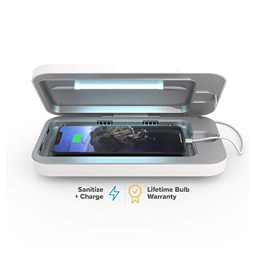 PhoneSoap 3 - UV-Handy-Reiniger und Dual-Universal-Handy-Ladegerät | Patentierter und klinisch erprobter UV-Sanitizer | Reinigt und Lädt Alle Telefone - Weiß