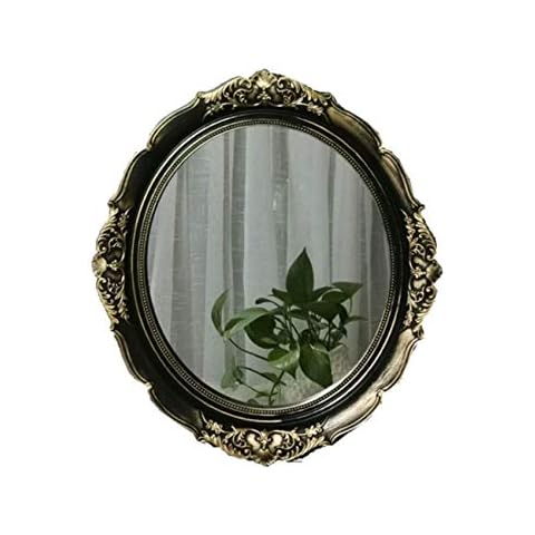 Yamfurga Decorative Mirrors Tray, Hanging Wall Mirror, Vintage Multi-Functional Display Tray, Jewelry Trays, Vanity Trays, Serving Trays,13" W x 15" L, Golden Black Cover