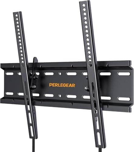 Perlegear TV Wandhalterung, Wandhalterung Fernseher für 26-60 Zoll TVs bis zu 52kg, Neigbare Fernseher Halterung 55 Zoll, Max. Vesa 400x400mm, für LCD/LED/Plasma
