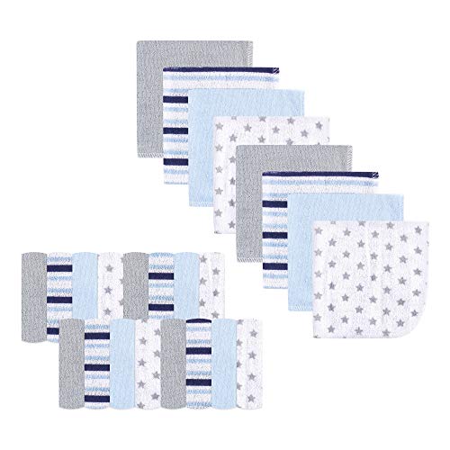 Image of Luvable Friends Unisex Baby Super Soft Bundle Washcloths, Stars Stripes, One Size