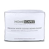 Homescapes Sommer Daunendecke 155x220 cm, luftige Sommerdecke mit 110 GSM Füllung, leichte Bettdecke Daunen, feinste Gänse-Daunen & Federn, Wärmeklasse 2