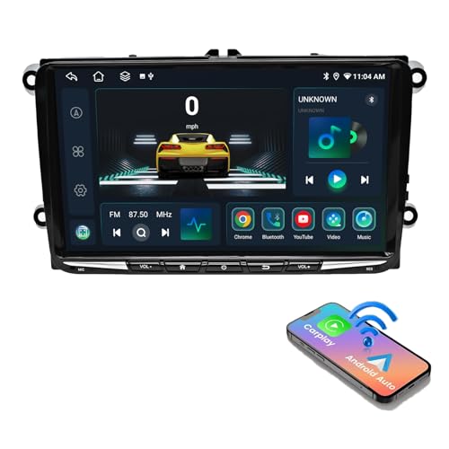 8 Core,6+128G Android 13 Autoradio Compatible avec Volkswagen Golf 5 Passat B6 Passat B7 touan Skoda Fabia avec Autoplay Android Auto, écran Tactile QLED de 9 Pouces avec Bluetooth wifi/4G/AM/FM