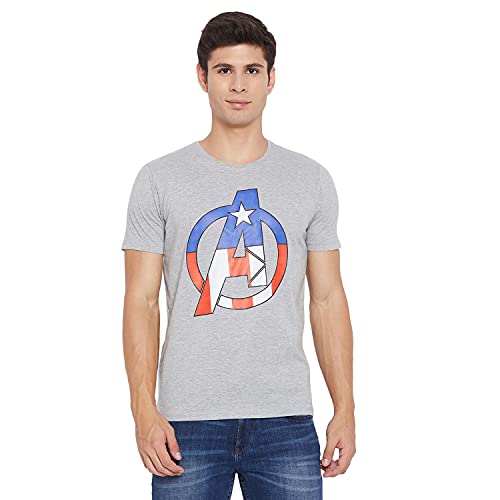 Image of Marvel Men Round Neck Short Sleeves Knitted T-Shirt