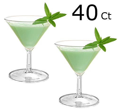 Zappy ZP-136-60 Disposable Mini Plastic Martini Glasses Clear Mini Dessert Cups Plastic Cocktail Glasses 2 Pc Martini Glass Dessert Glasses Parfait Cups 2 Oz Wine Shooter Shot Glasses Candy Bowls Trifle Party Bowl thumb #4