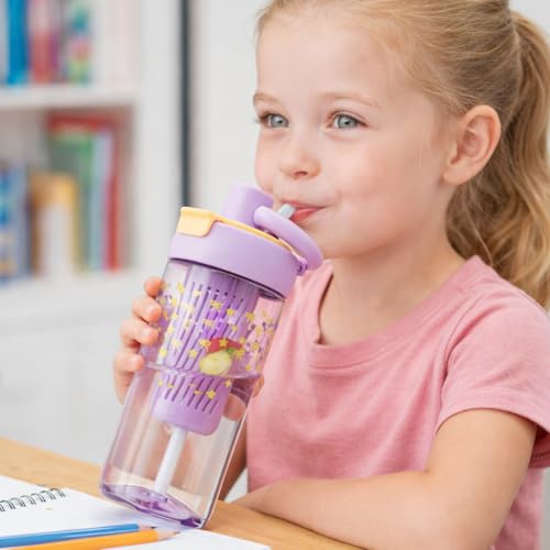 Image of Vasukie 750ml Kids Water Bottle with Detachable Food Infuser | BPA-Free, Food Grade & Leakproof | Freezer & Fridge Safe | Durable & Stylish School Bottle (Star Bottle)