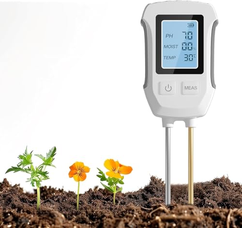 Image of FreshDcart 3 in 1 Digital Display Soil Tester with Highly Sensitive Probe, Accurate pH Meter for Garden, Lawn, Farm, Moisture, and Temperature, Indoor & Outdoor Plants (Pack of 1)