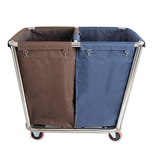 Professional Service Trolley Rolling Dry Wet Sorting Cart, Heavy-Duty Commercial Laundry Trolley for Garages/Hotels/Clubs/Clubs/Beauty